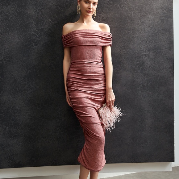 MOTF x Christian Siriano Glitter Gathered Bandage Formal Dress size L - Picture 8 of 11